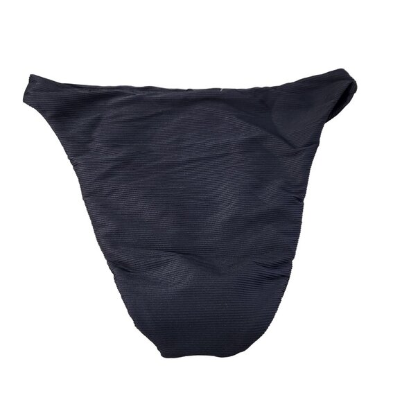 J. Crew Black Ribbed High Rise Swim Bottom Style BE808 New With Tags Women's S - Picture 2 of 16